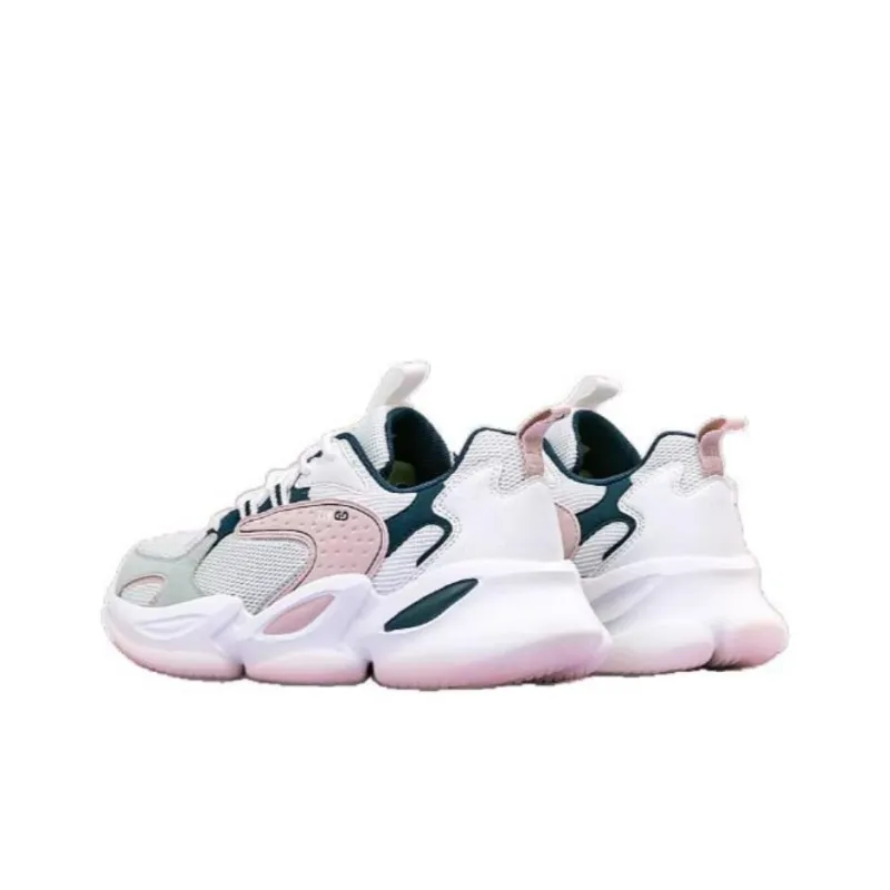 QIAODAN Wear-Resistant Waterproof And Breathable Low-Top Casual Shoes Women's White Purple-4