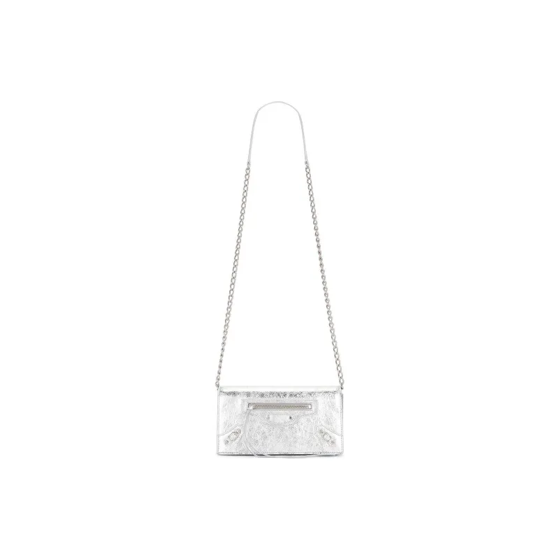 Balenciaga Zip Detailed Metallic Crossbody Bag-0