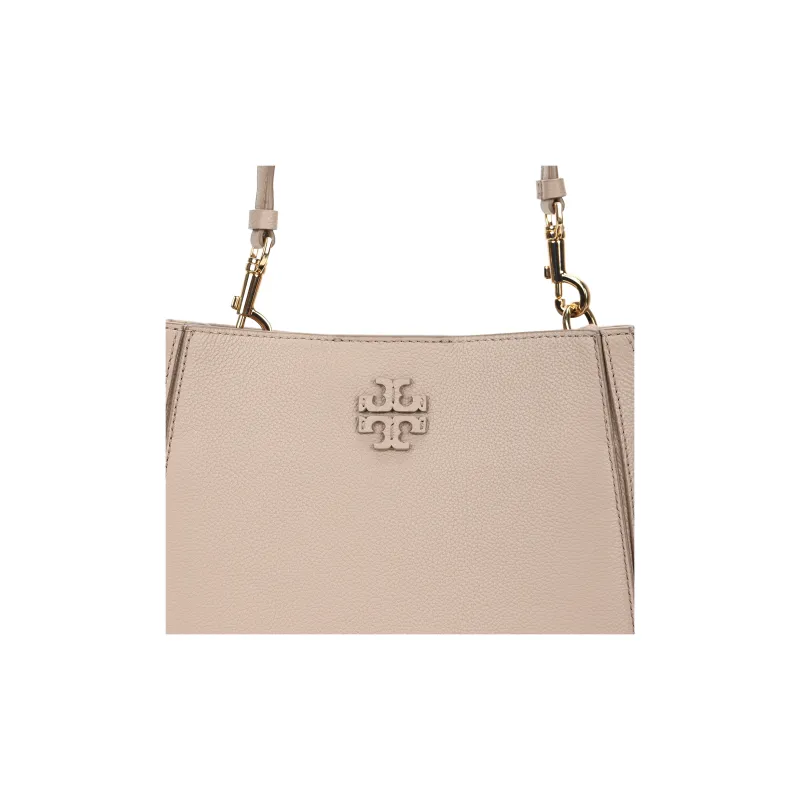 TORY BURCH McGraw Litchi Grain Leather Bucket Bags Shoulder Bag Crossbody Bag Handbag Women's Terracotta Grey-4
