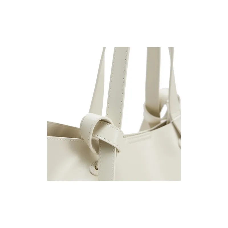 URBAN REVIVO Artificial Leather Tote Handbag, Shoulder Bag Women's Black/White-8