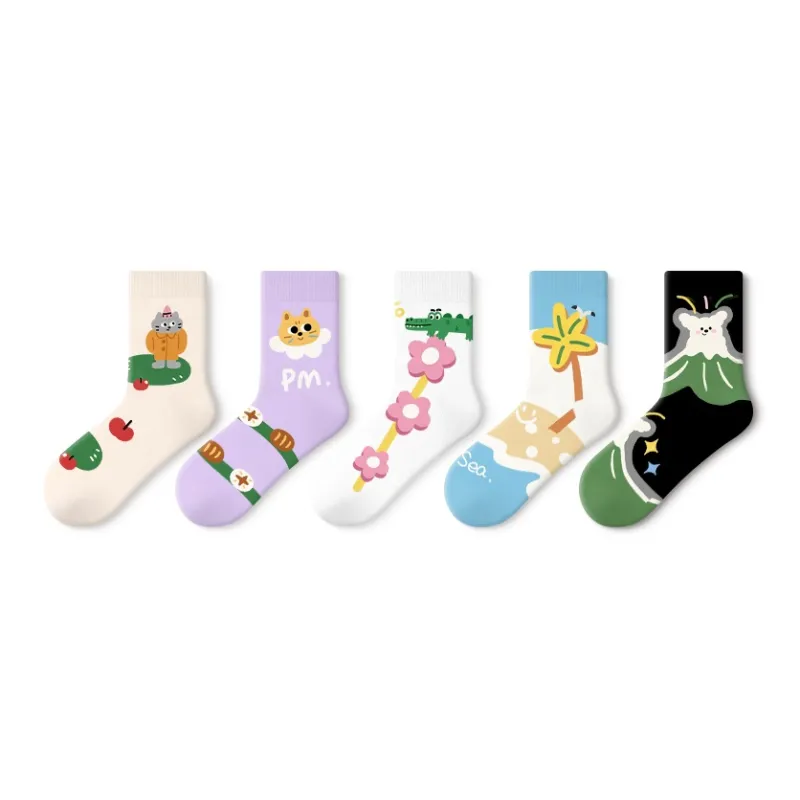 Primeet Mid-Calf Socks Women's 5 Pack-27