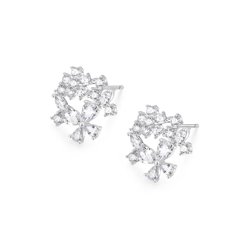 KADER 925 Sterling Silver Stud Earrings Women's Silver-1