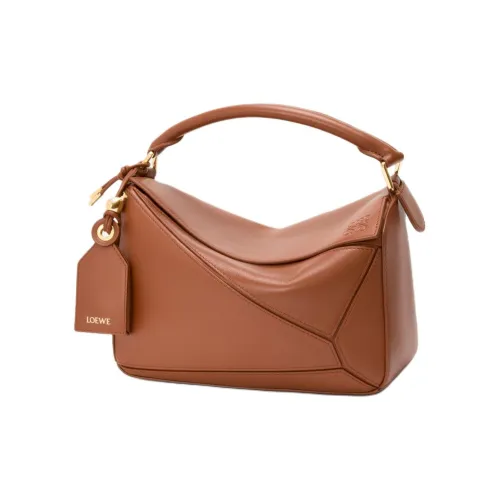 LOEWE Puzzle Sheepskin Shoulder Bag Crossbody Bag Handbag Small Size Women's Brown