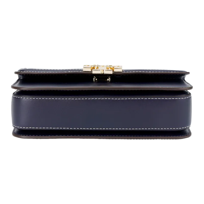TORY BURCH EleanorT Monogram Jacquard With Leather Crossbody Bag Shoulder Bag Small Size Women's Marine Blue-3
