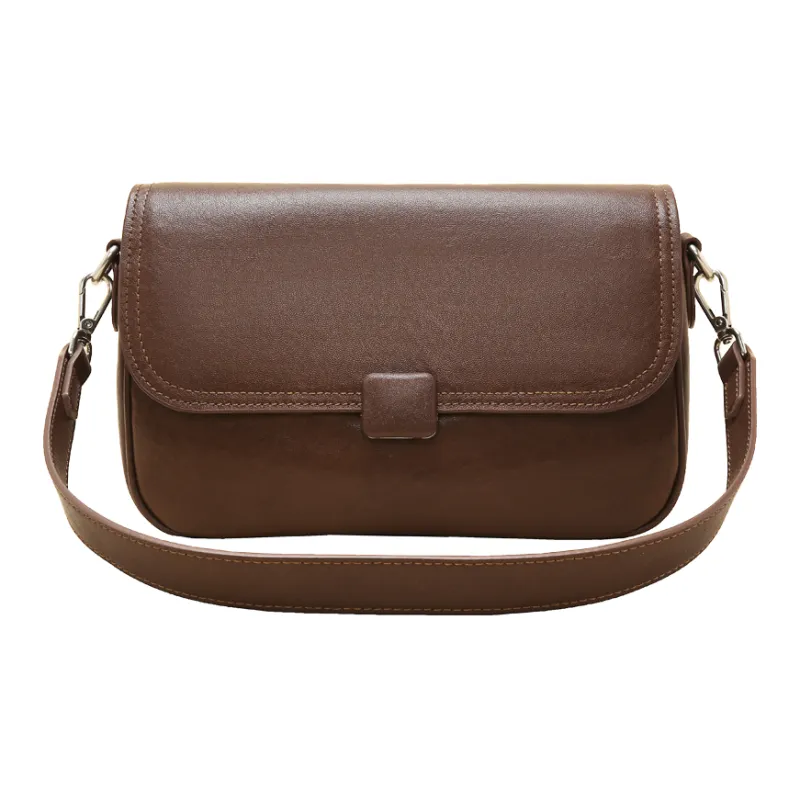 Safiya Cow Leather With Synthetic Leather Shoulder Bag Women's Chocolate-10