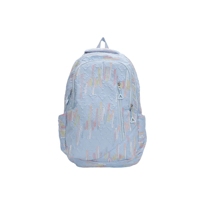 BUBM Nylon Fabric Backpack Regular Unisex Black/White/Pink/Blue-0