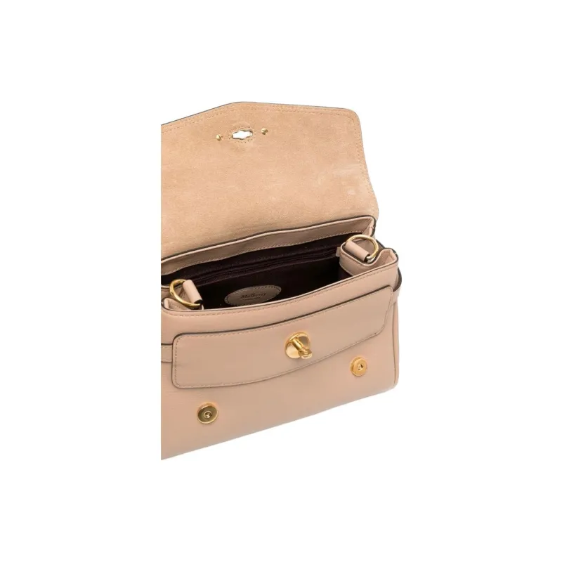 Mulberry Grain Leather Portable Crossbody Bag, Shoulder Bag Women's Light Umber-4
