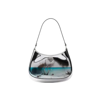 PRADA Cleo Calfskin Shoulder Bag Regular Women's Silver