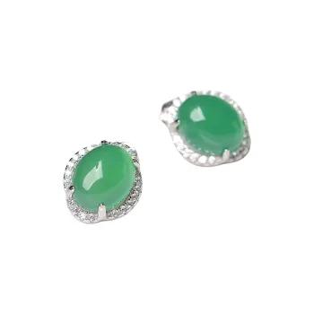 TAMINA Chalcedony Stud Earrings Women's