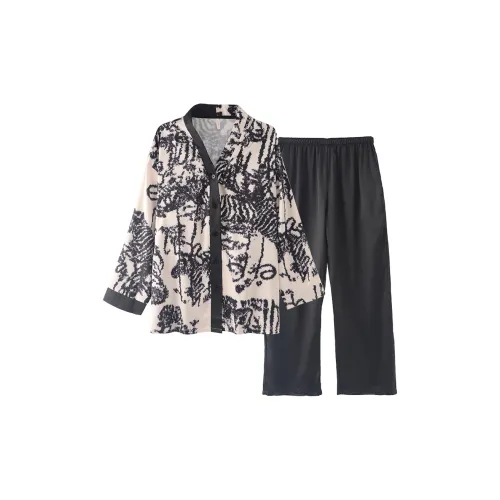 ROUKEER Pajama Set Women's Black
