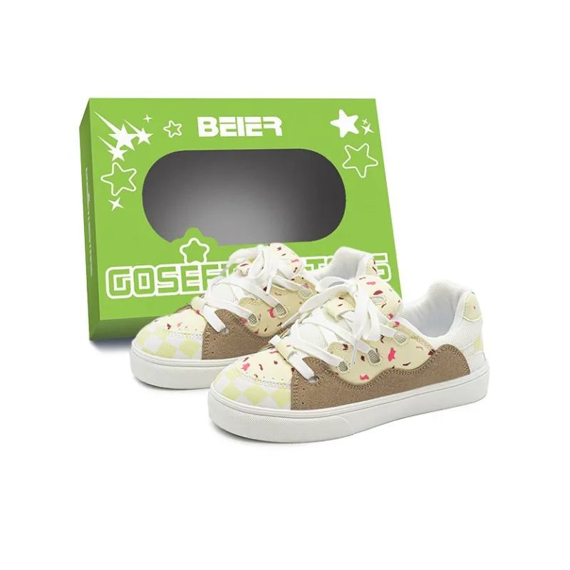 BEIER Slip-Resistant Lightweight Breathable Low-Top Skateboard Shoes Unisex Cranberry-6