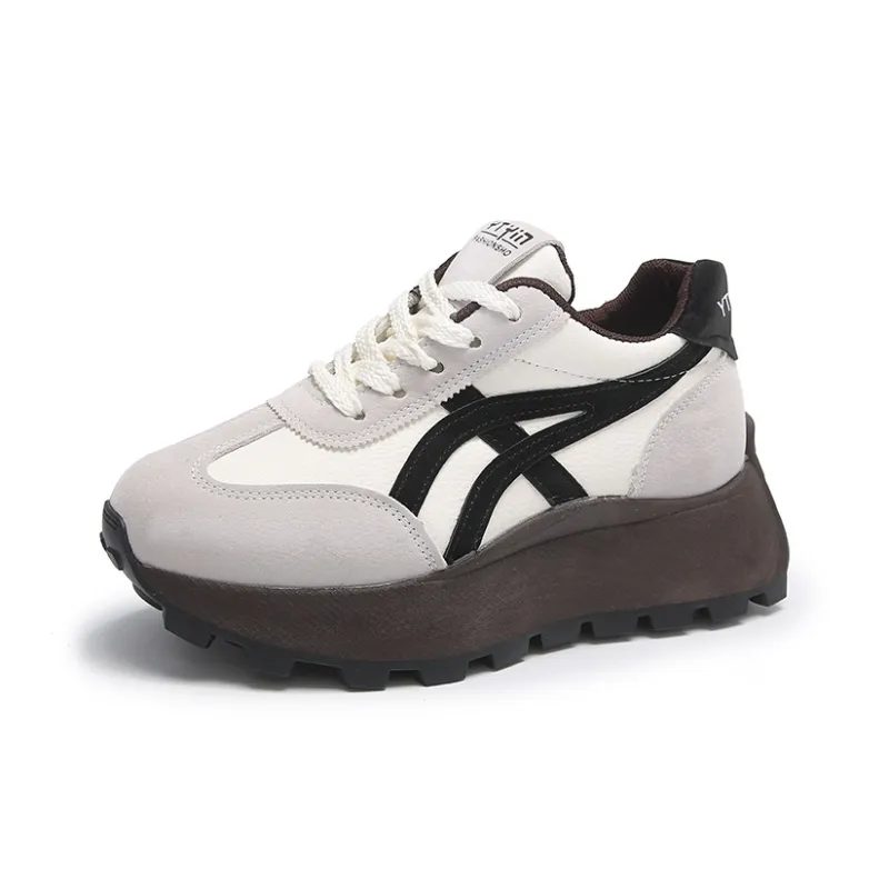 Nrillo Cushioning Anti Slip Wear Resistant Coverage Balance Height Increasing Rebound Low Top Casual Shoes Women's-0