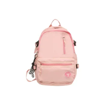 BUBM Nylon Backpack Unisex Pink Black/Red White