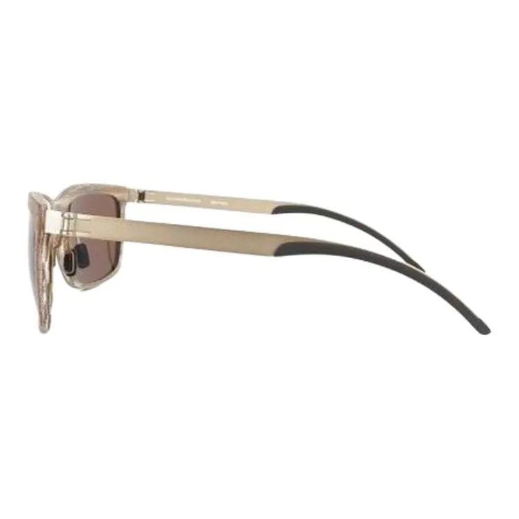Mercedes Benz Metal Square Sunglasses Men's Brown-2