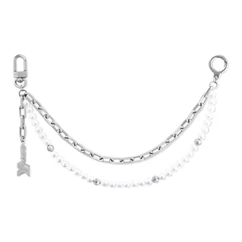 LOUIS VUITTON Glass Palladium Resin Pearl Pendants Men's Silver