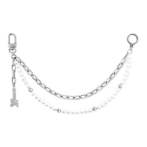 LOUIS VUITTON Glass Palladium Resin Pearl Pendants Men's Silver