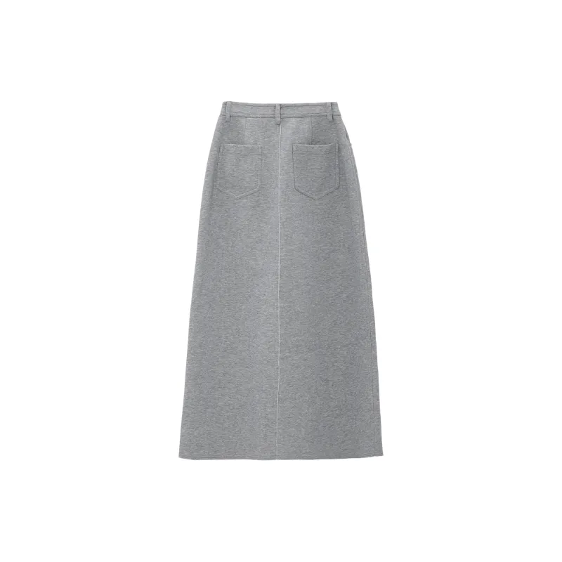 Fstudio Casual Long Skirts Women's Gray White-1