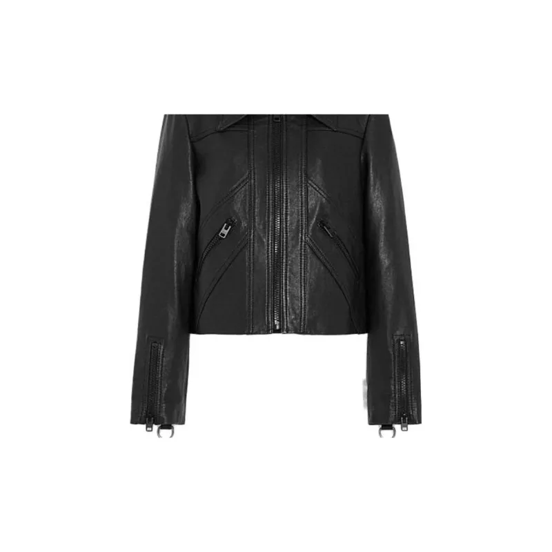 COACH Leather Jackets Women's Black-2