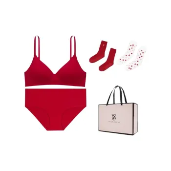 Victoria's Secret Underwear Set Women's Gift Box Set+Shopping Bag Red