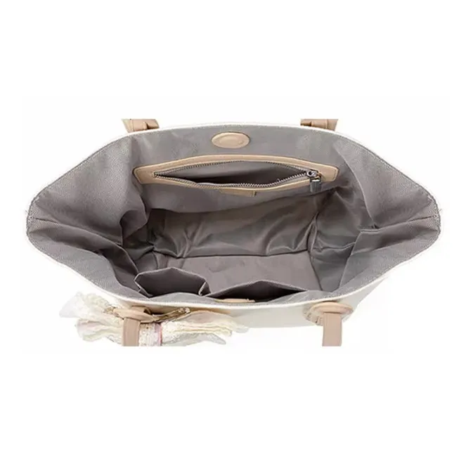CLEVER& KETCH PU Tote Bag, Shoulder Bag Regular Women's Ecru-7