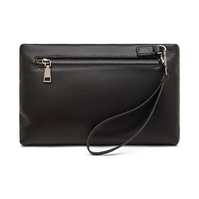 Old Man's Head Cow Leather Clutch Regular Men's Black-2