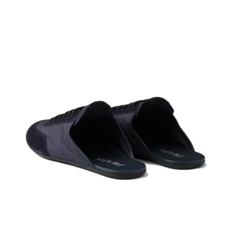 PRADA Re Nylon Slip Resistant Closed Toe Slippers Women's Blue-4