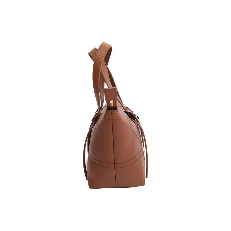 Furla Polyurethane Tote Bag Shopping Bag Shoulder Bag Handbag Medium Size Women's Brandy Brown-2