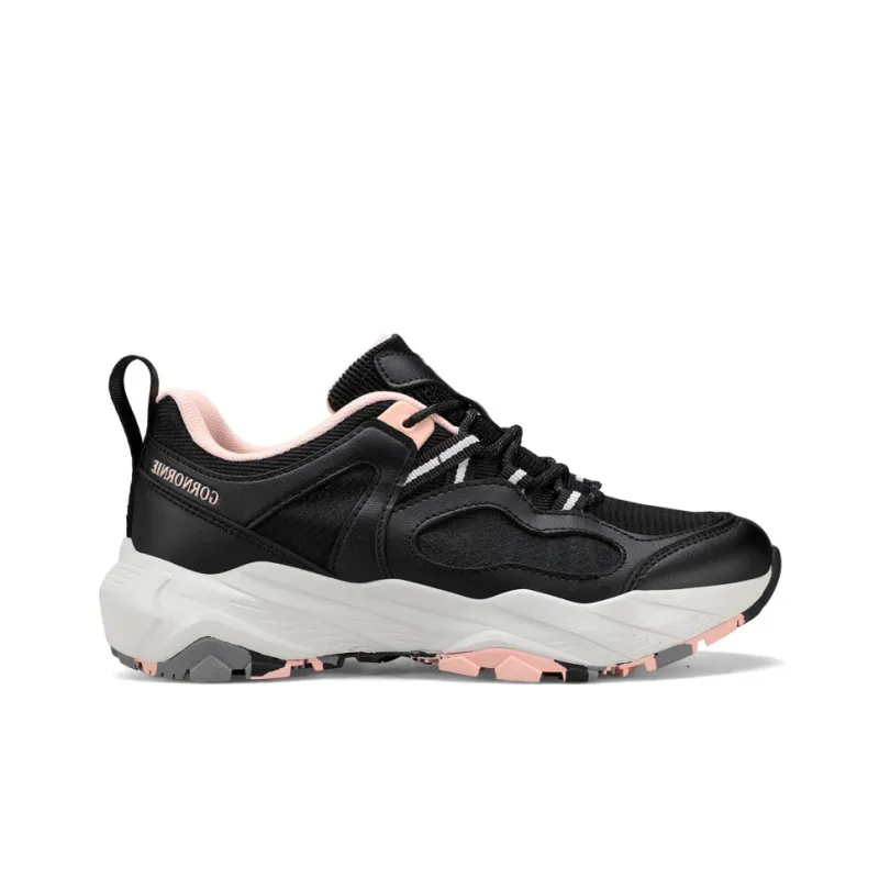 GORNORNIE Abrasion Resistant Lightweight Rebound Low Top Casual Training Sprint Running Shoes Women's Black Light Pink-1