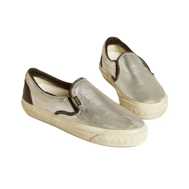 Golden Goose VCE Penstar Casual Single Shoes Women's Silver-2