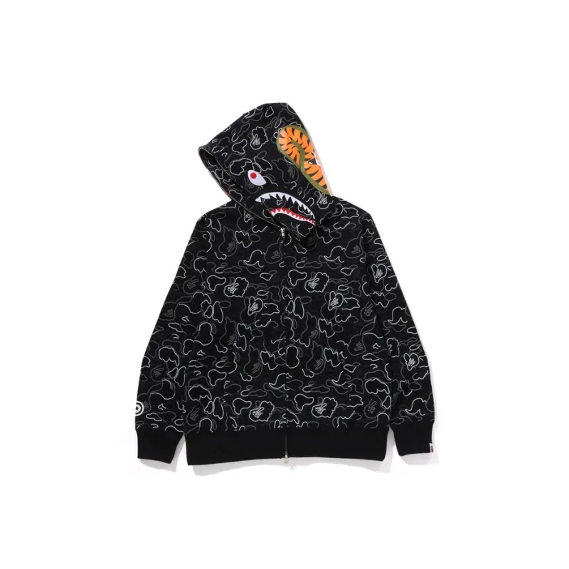 Bape Neon Camo Shark Full Zip Hoodie-1