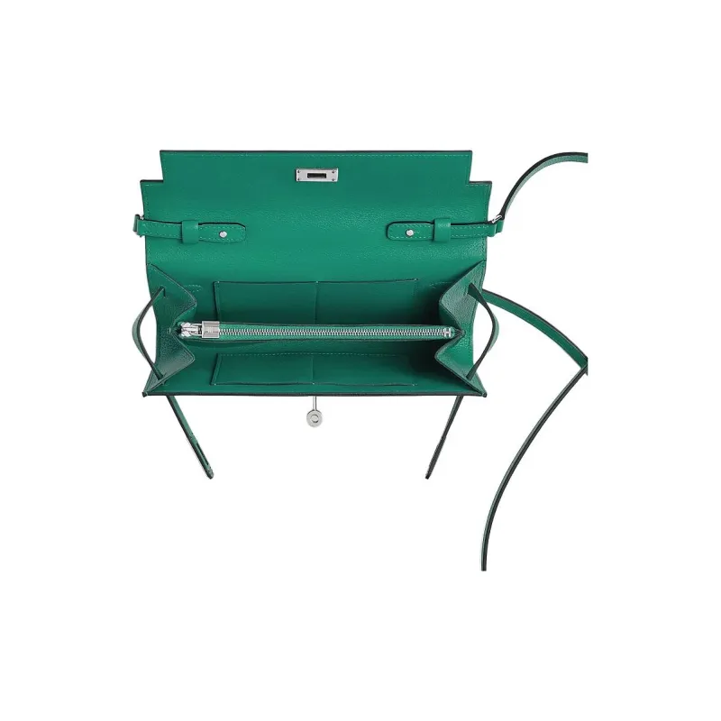 HERMES Kelly To Go Evercolor Calfskin Shoulder Bag Crossbody Bag Women's U4 Vert Vertigo Iridescent Green-2