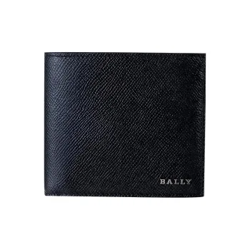 BALLY Cow Leather Wallet Small Size Men's Black