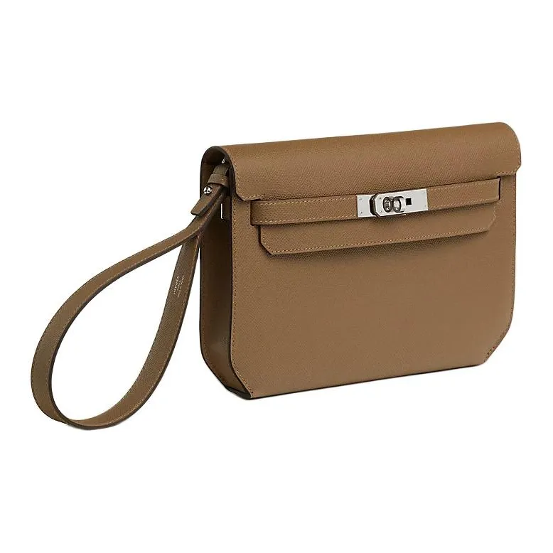 HERMES Kelly Depeches Epsom Calfskin Clutch Men's 3G Alezan Chestnut-1