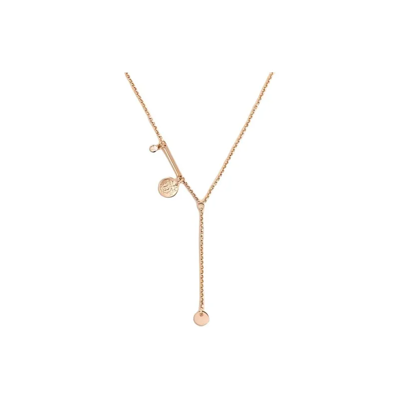 HERMES Rose Gold With Diamond Necklaces Women's Gold-0