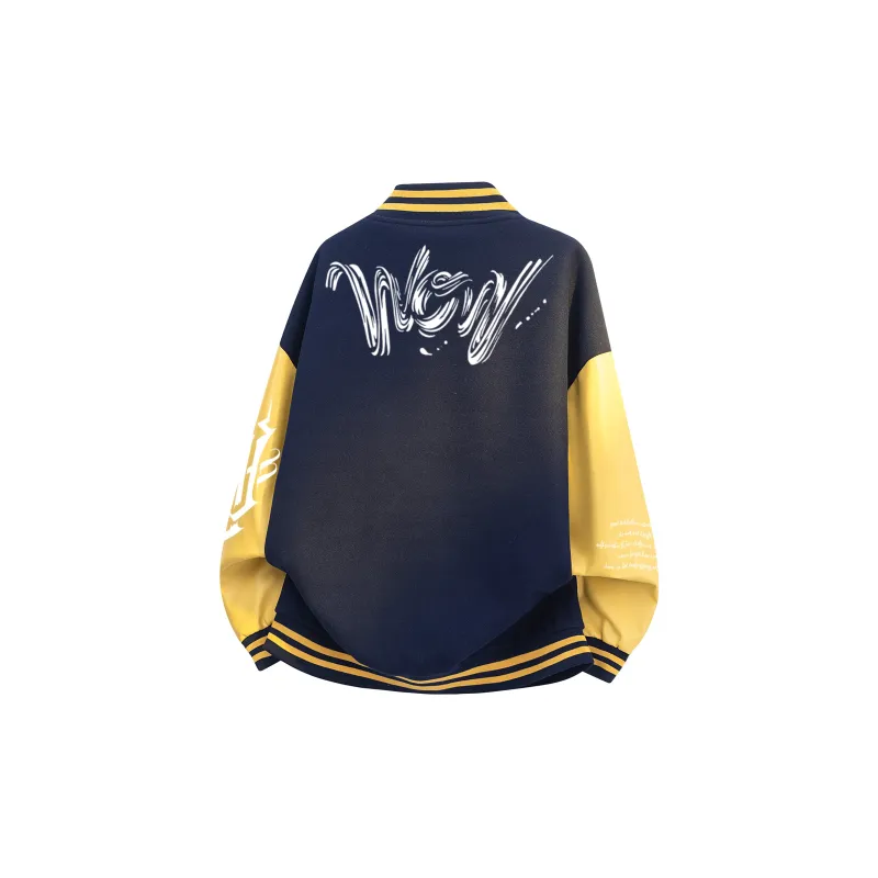 FONDLOOK Baseball Jacket Unisex Pink-6