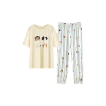 XIAFENYAN Pajama Set Women's Custard