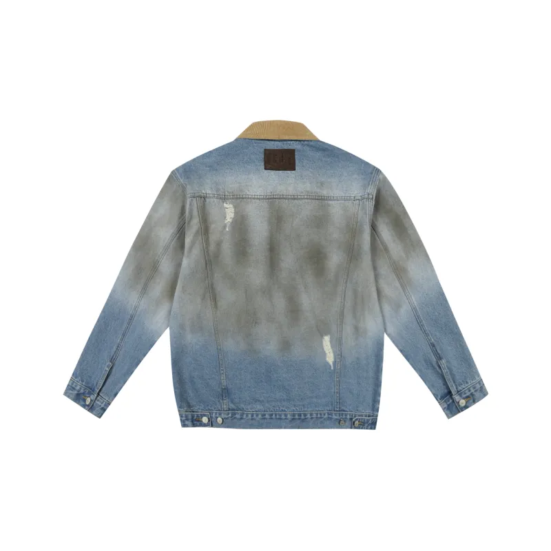 MEDM SS25 Jackets & Coats Unisex Dirty Orange Dyed Blue Denim-1