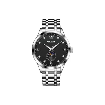 OLEVS Wisdom Series Mechanical Movement Stainless Steel Watchband Watch Men's Watches Black Dial