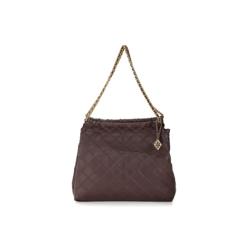 TORY BURCH Fleming Leather One Shoulder Handbags Large Size Women's Burgundy