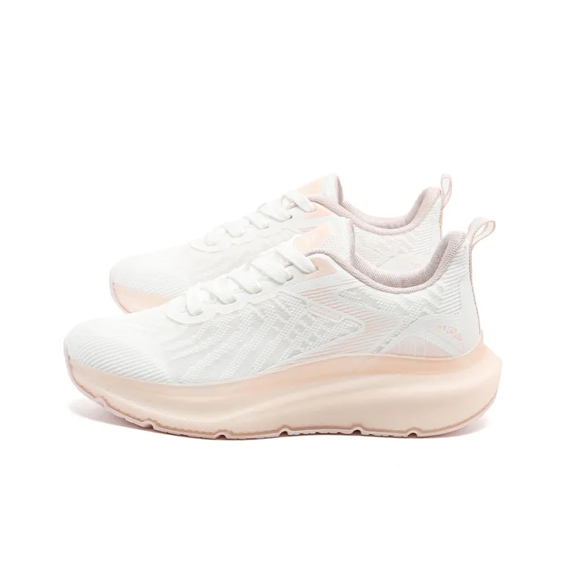 Warrior Cushioned Slip-Resistant Breathable Low-Top Casual Running Shoes Women's White Dusty Pink-1