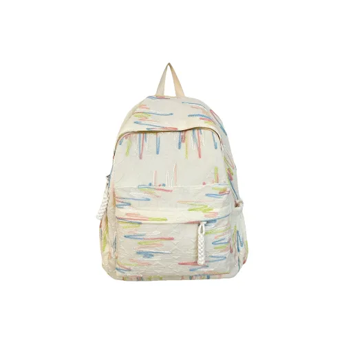 URBAN FOREST Nylon Backpack Regular Unisex Ecru/Black/Violet/Pink