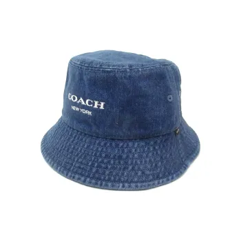 COACH Cotton Bucket Hats Unisex Blue