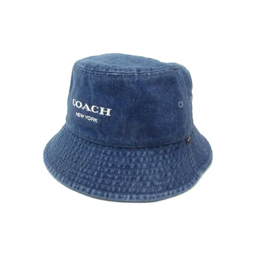 COACH Cotton Bucket Hats Unisex Blue