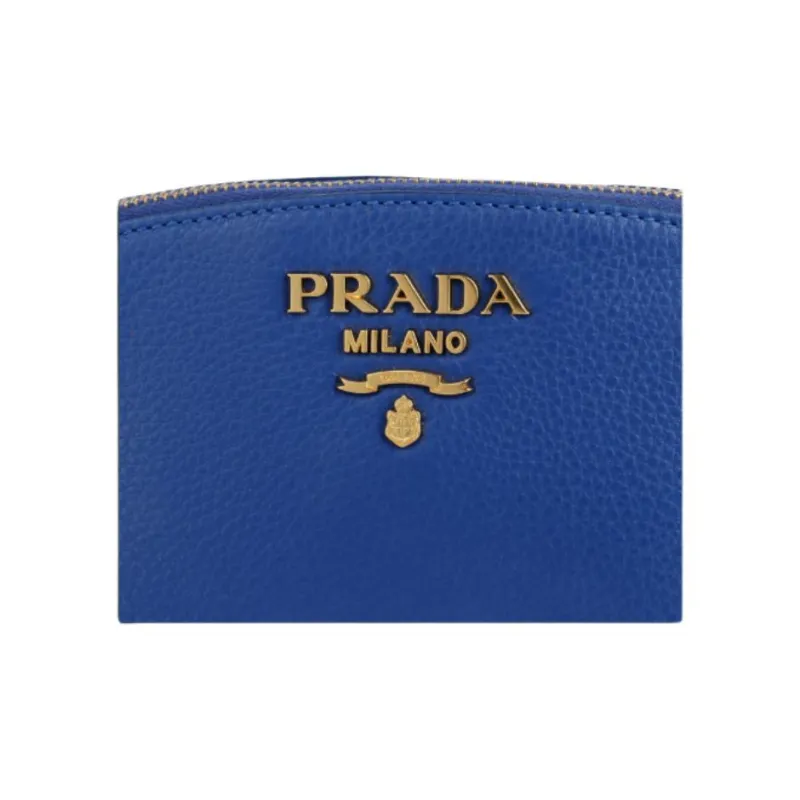 PRADA Cow Leather Clutch Bag Over The Shoulder Women's Royal Blue-5
