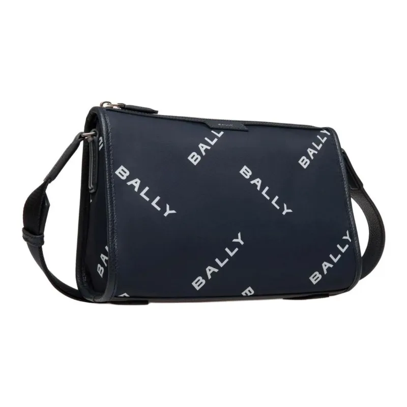 BALLY Nylon Fabric Messenger Bag Shoulder Bag Crossbody Bag Small Size Men's Blue-1