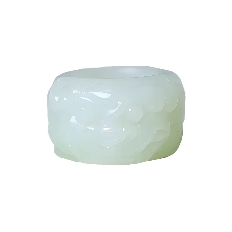 Ingenuity Hetian Jade Rings Pale Greenish White Jade Unisex-0