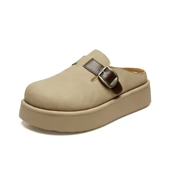 JOSINY Abrasion-Resistant Slip-Resistant Wrap-toe Slippers Women's Apricot