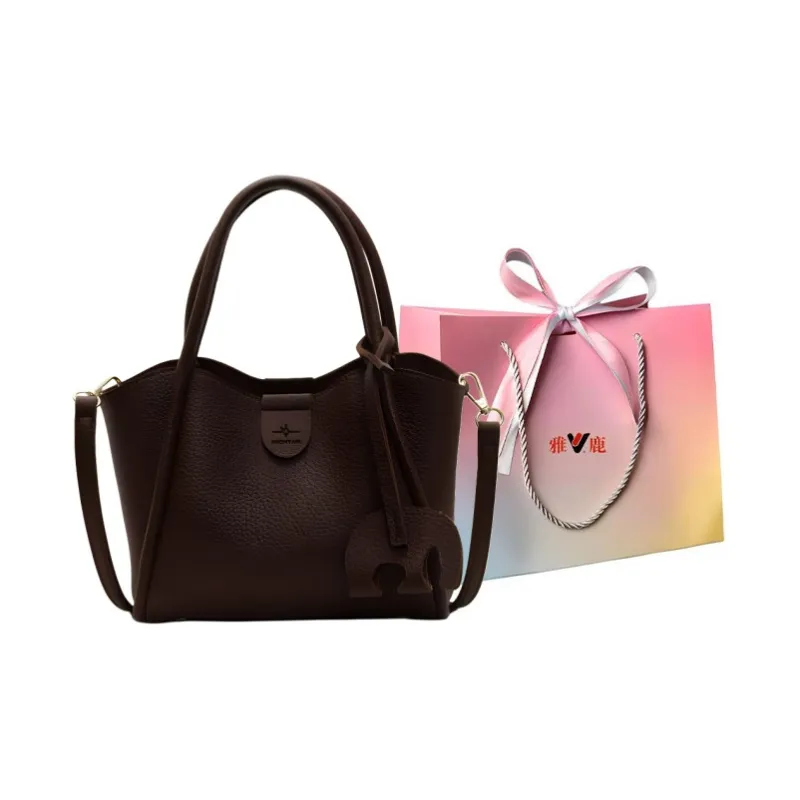 Yalu PU Handbag Women's Black/Ecru/Coffee/Brown/Khaki-14