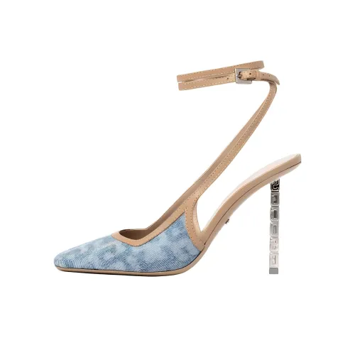 GCDS 120mm Slingback Leather Pumps