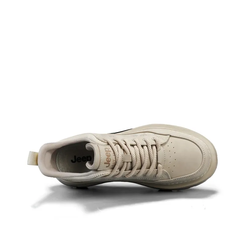 Jeep Mesh Hole Breathable Anti Slip And Wear Resistant Height Increasing Low Top Casual Shoes Men's Sand-3